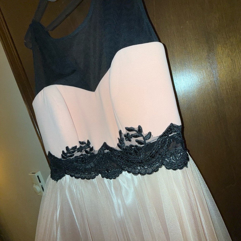 Elegant Pink and Black Gown